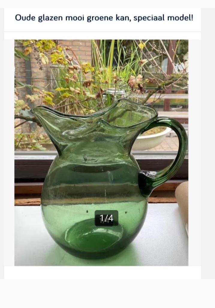 Prachtige oude glazen kan! Speciaal model, blikvanger!, Antiek en Kunst, Antiek | Glaswerk en Kristal, Ophalen of Verzenden