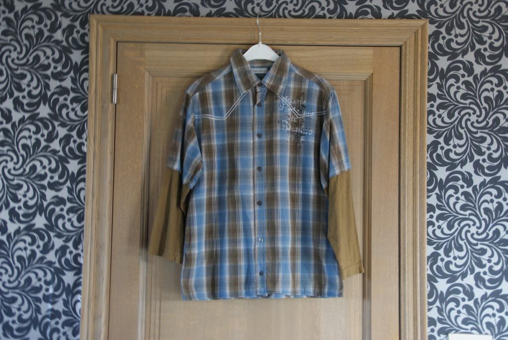 Angelo Litrico Heren Hemd geruit maat medium, Ophalen of Verzenden, Zo goed als nieuw, Angelo Litrico, Halswijdte 39/40 (M)