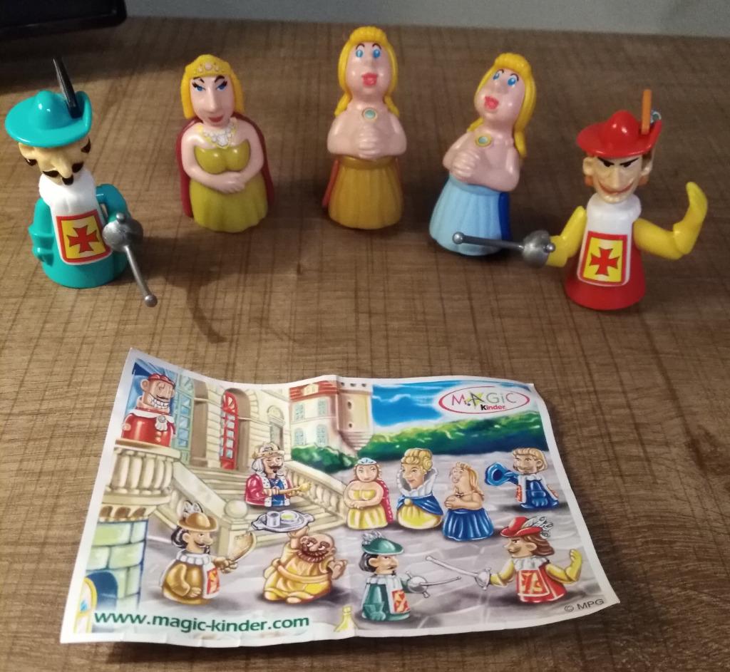 7 miniatuurfiguurtjes ridders en jonkvrouwen (Kindersurprise, Ophalen of Verzenden, Zo goed als nieuw
