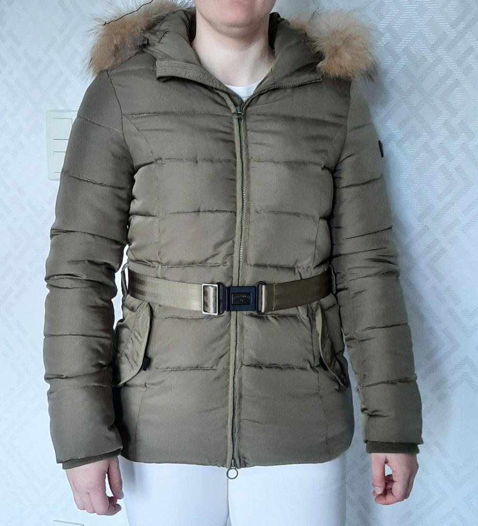 Winterjas Airforce maat M met kap, Kleding | Dames, Ophalen, Zo goed als nieuw, Maat 38/40 (M)