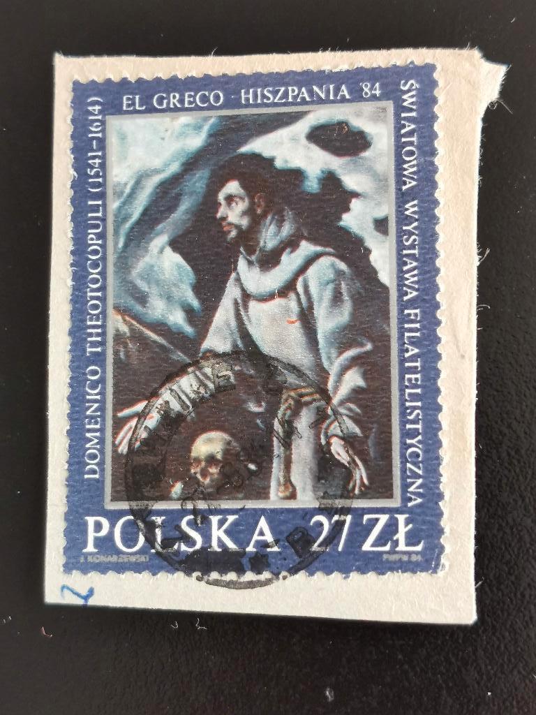 Polen 1984 - schilderkunst, El Greco (op brieffragment), Ophalen of Verzenden, Polen, Gestempeld