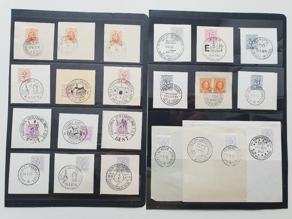 Lot zegels op fragment met speciale afstempeling 2, Verzenden, Gestempeld, 1e dag stempel