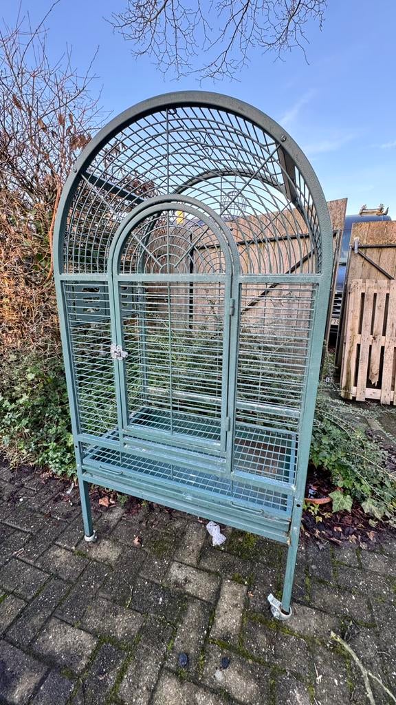 Groene vogelkooi, Dieren en Toebehoren, Vogels | Hokken en Kooien, Ophalen, Gebruikt, Vogelkooi