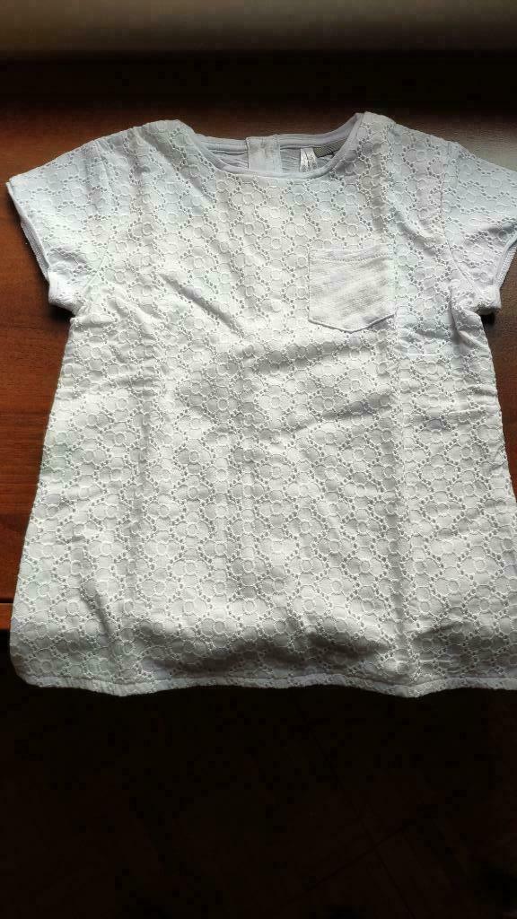 Witte t-shirt kant tekening patroon borduursels NIEUW JBC 12, Enfants & Bébés, Vêtements enfant | Taille 128, Neuf, Fille, Chemise ou À manches longues