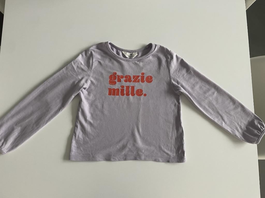 Paarse longsleeve maat 128 van H&M, Kinderen en Baby's, Kinderkleding | Maat 128, Jongen of Meisje, H&M, Ophalen of Verzenden