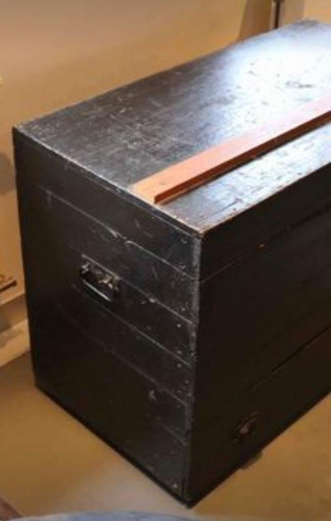 Vintage houten dekenkist/opbergkist, Ophalen