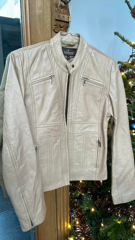 Veste en cuir naf naf, Vêtements | Femmes, Comme neuf, Beige