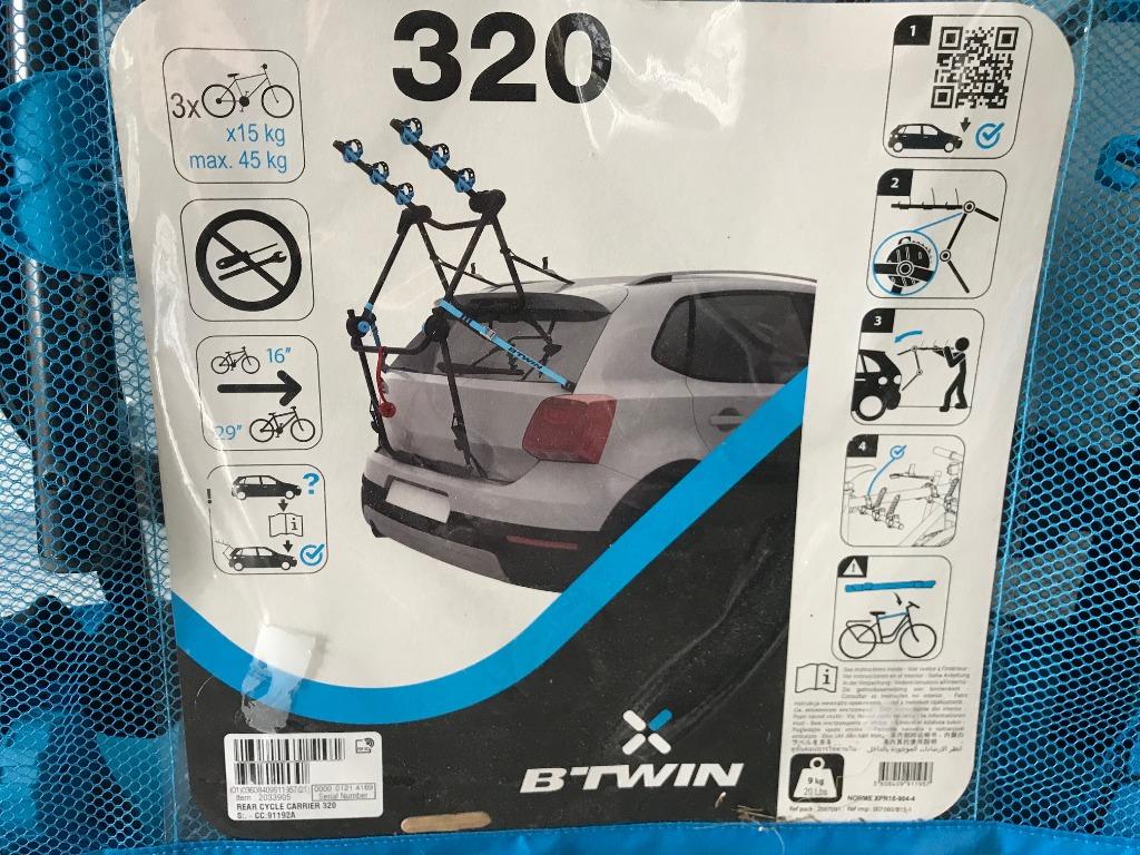 BTwin fietsendragen - 2/3 fietsen, Ophalen, 3 fietsen of meer, Nieuw, Achterklepdrager