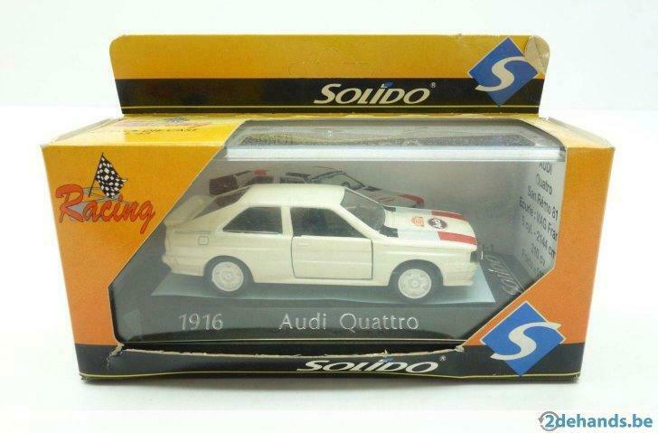 1:43 oude SOLIDO ref.1916 Audi Quattro rally San Remo 1981, Hobby en Vrije tijd, Modelbouw | Auto's en Voertuigen, Ophalen of Verzenden
