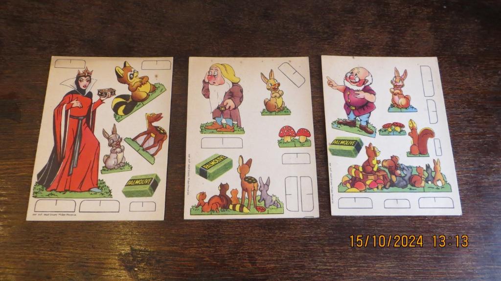 Cartes découpées PALMOLIVE de 1938 Blanche-Neige et 7 Nains, Collections, Enlèvement ou Envoi, Comme neuf, Autres types
