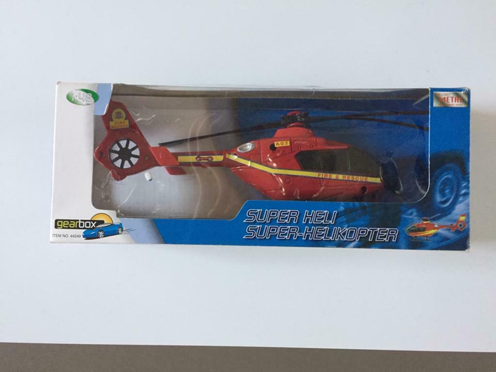 Metalen helikopter -Fire & rescue- 26 cm - zo goed als nieuw, Enlèvement ou Envoi, Comme neuf