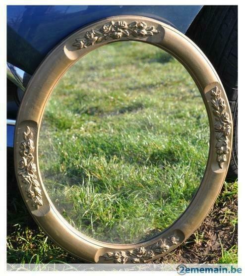 §miroir oval art deco bois et platre doré a la rose, Enlèvement, Ovale