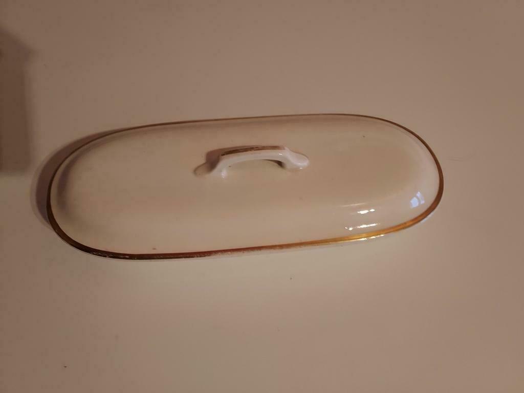A vendre porte-savon ancien en blanc avec bord doré, Enlèvement ou Envoi