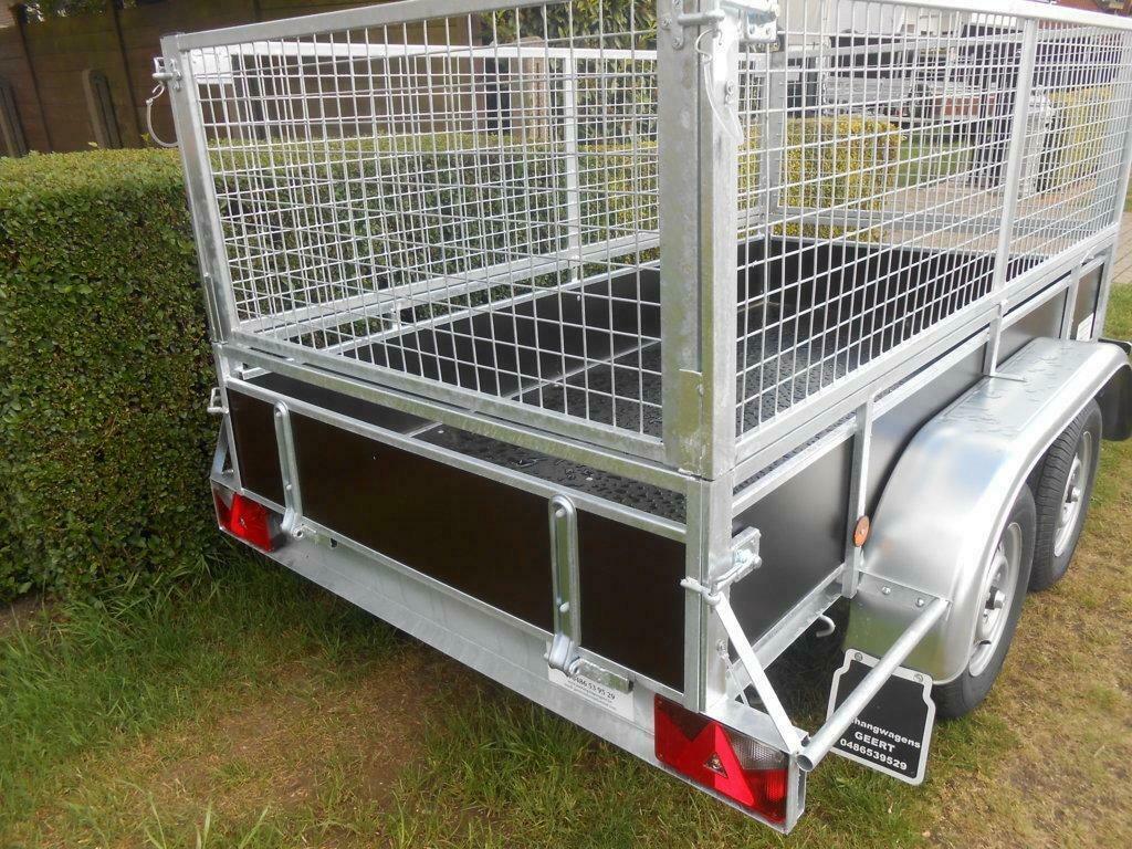 aanhangwagen 2.54 x 1.30m x 1m met grillage (versterkt)., Auto diversen, Ophalen, Nieuw