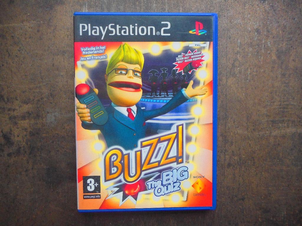Buzz The Big Quiz voor PS2 (zie foto's) III, Games en Spelcomputers, Puzzel en Educatief, Gebruikt, Ophalen of Verzenden, 3 spelers of meer