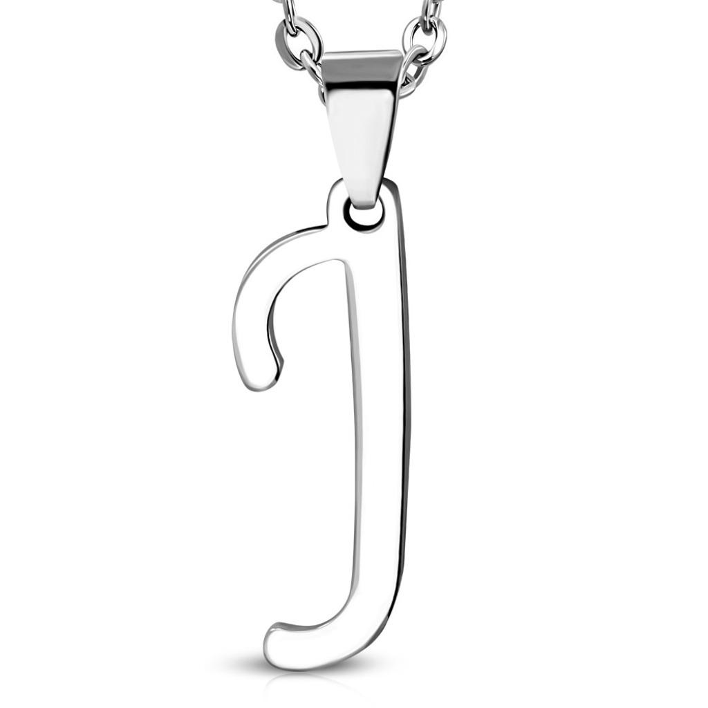 Pendentif alphabet lettre J en acier inoxydable, Enlèvement ou Envoi, Neuf, Argent, Autres matériaux