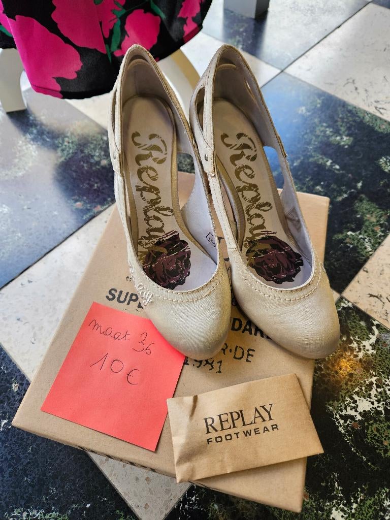 Pumps Replay maat 36, Kleding | Dames, Schoenen, Pumps, Beige, Replay, Ophalen of Verzenden