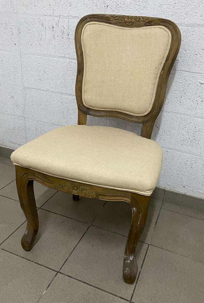 2 mooie stoelen, hout met beige bekleding, Ophalen