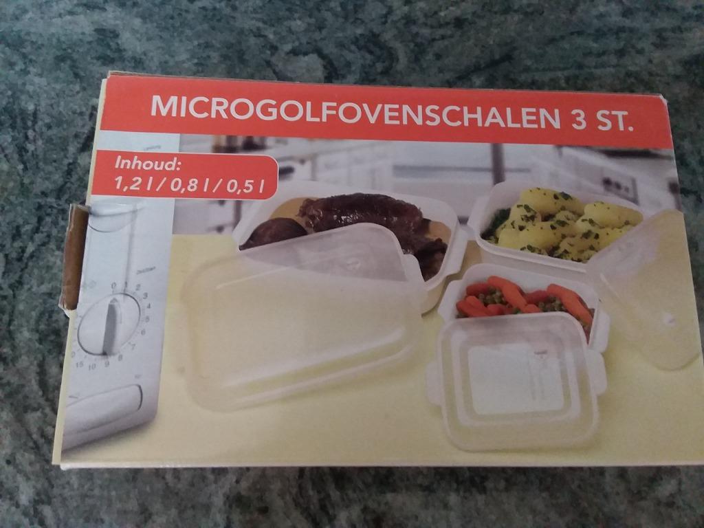Microgolfovenschalen met deksel, Ophalen, Zo goed als nieuw