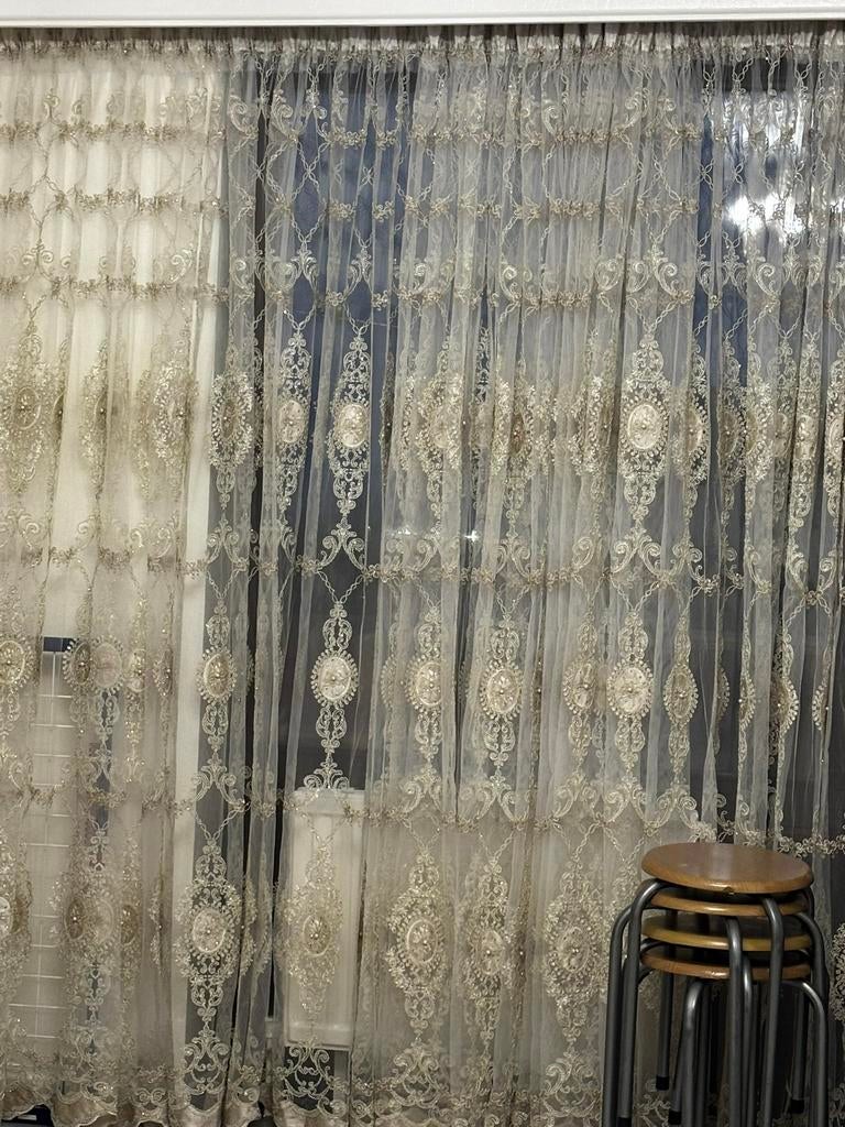 Rideaux de luxe, 200 cm ou plus, Beige, Comme neuf, 200 cm ou plus