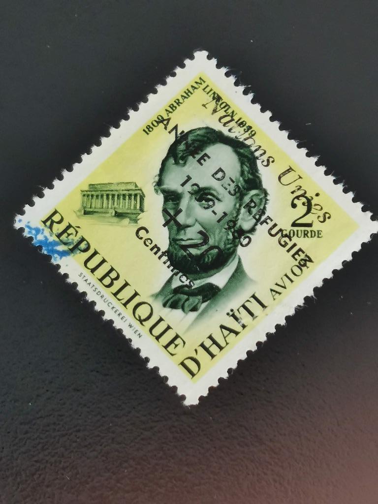 Haïti 1959 - Lincoln - imprimé "ANNEE DES REFUGIES...", Enlèvement ou Envoi, Affranchi, Amérique centrale
