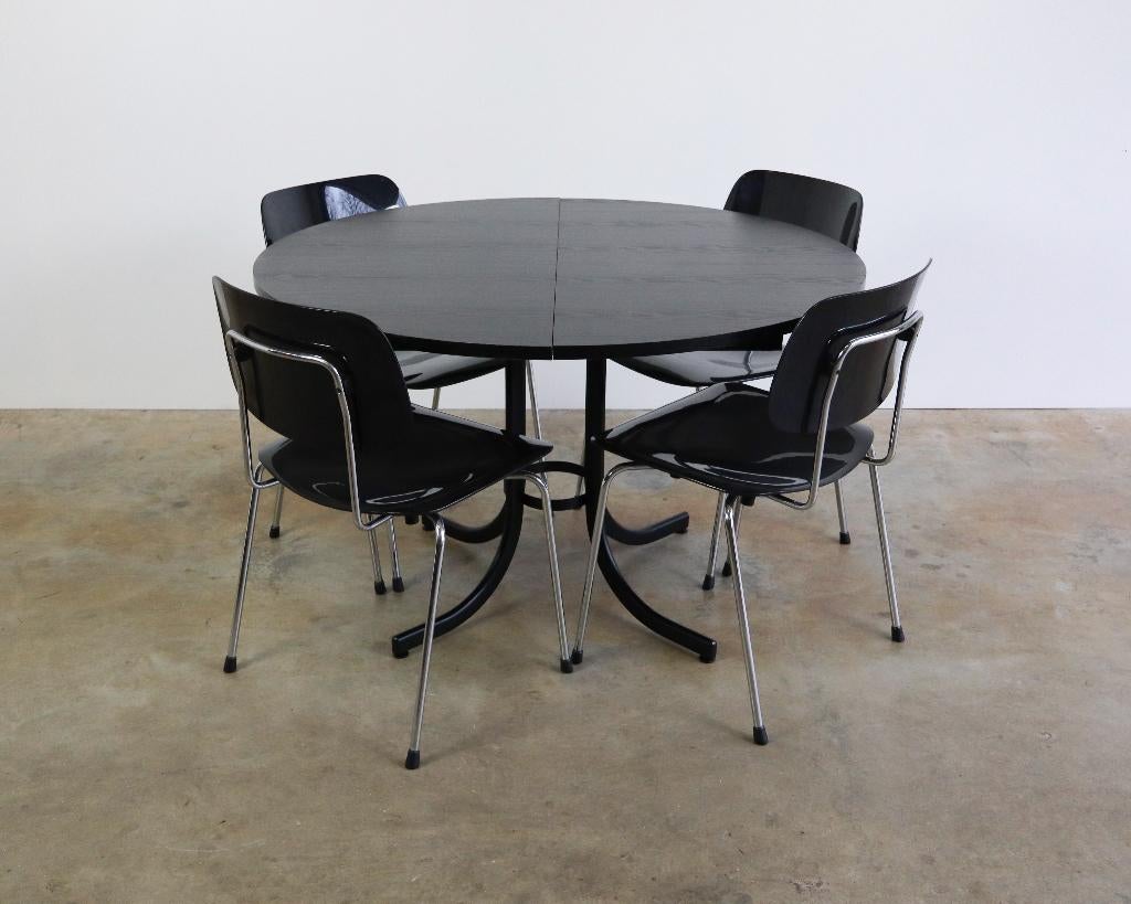Table à manger ronde extensible vintage noire ø120 cm-160 cm, Maison & Meubles, Tables | Tables à manger, Métal, 150 à 200 cm