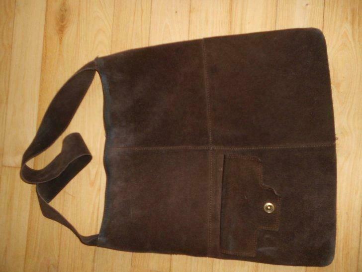 sac brun foncé en daim Benetton, Ophalen of Verzenden, Gebruikt, Bruin