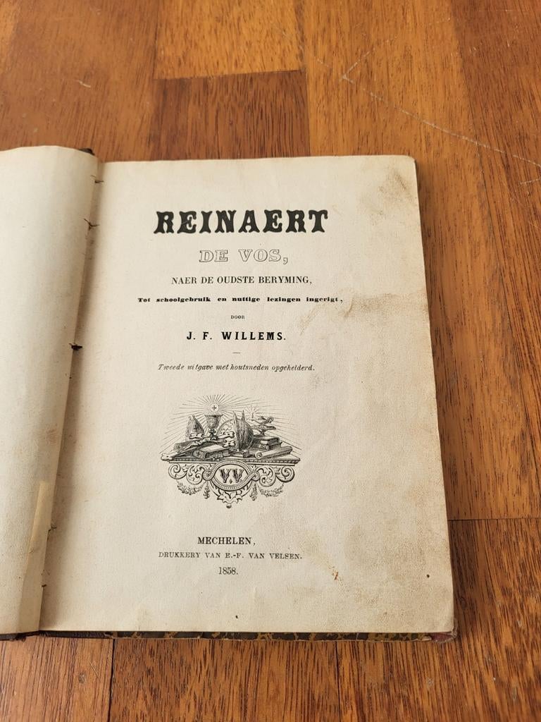 Reinaert De Vos J.F.Willems 1858, Antiek en Kunst, Ophalen of Verzenden