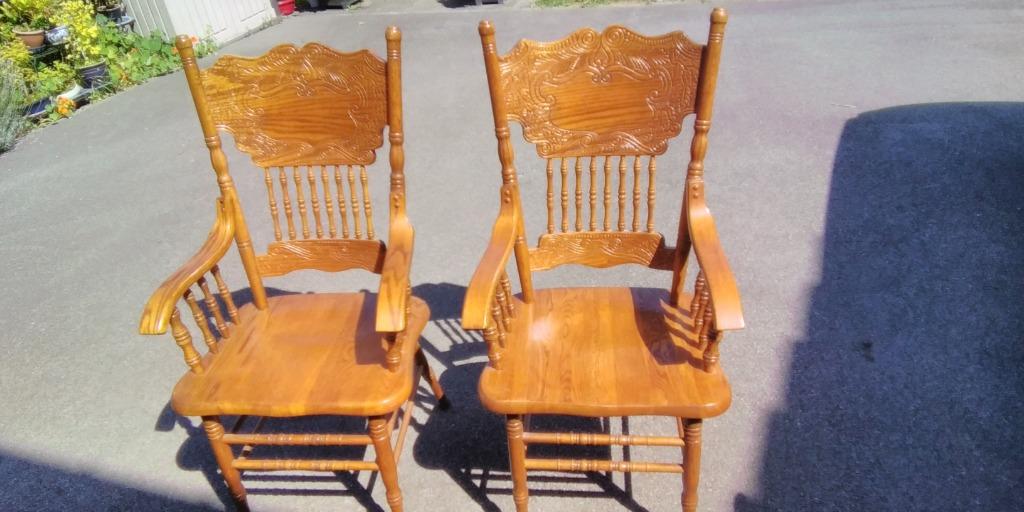 DEUX FAUTEUILS BOIS TOURNE  STYLE WESTERN, Comme neuf, 50 à 75 cm, Bois, Enlèvement