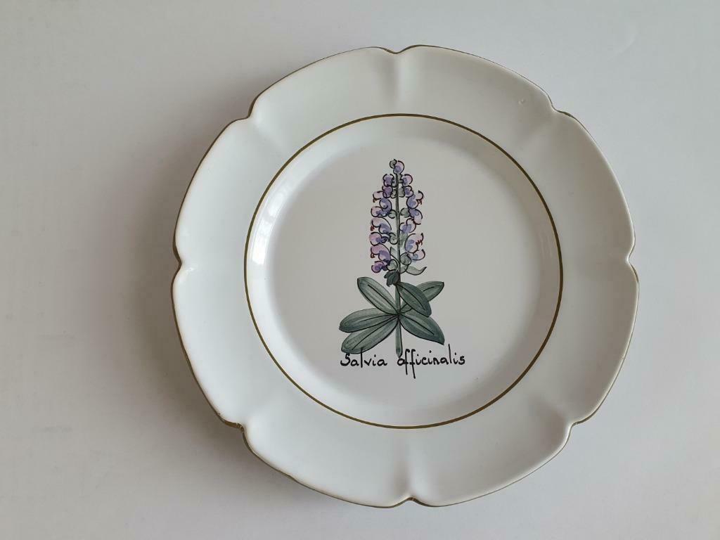 Assiette décorative CHAROLLES peinture principale 9 "Salvia, Enlèvement ou Envoi