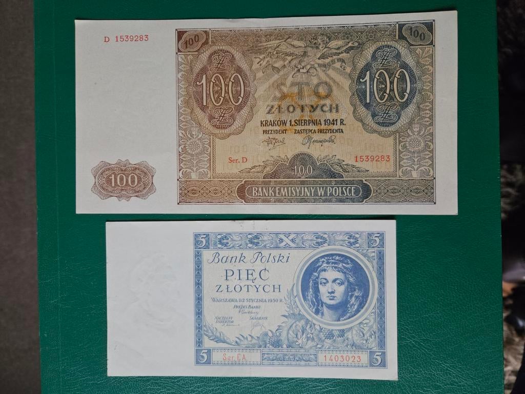 Set de 5 et 100 zlotys polonais, Enlèvement ou Envoi, Pologne, Série