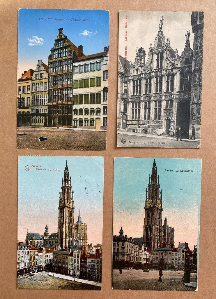 4 postkaarten ANTWERPEN ANVERS FELDPOST WO1 Feldpost, Verzamelen, Ophalen of Verzenden, Antwerpen