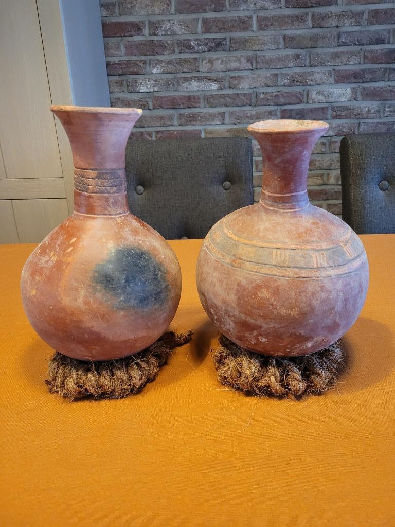 Paar Djenné terracotta kruiken, Ophalen of Verzenden