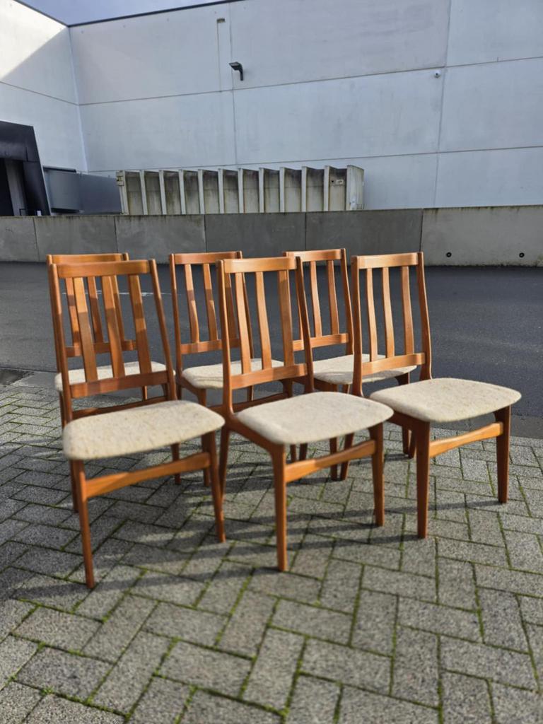 6 chaises en teck danoises - Schionning & Elgaard- 1960, Enlèvement