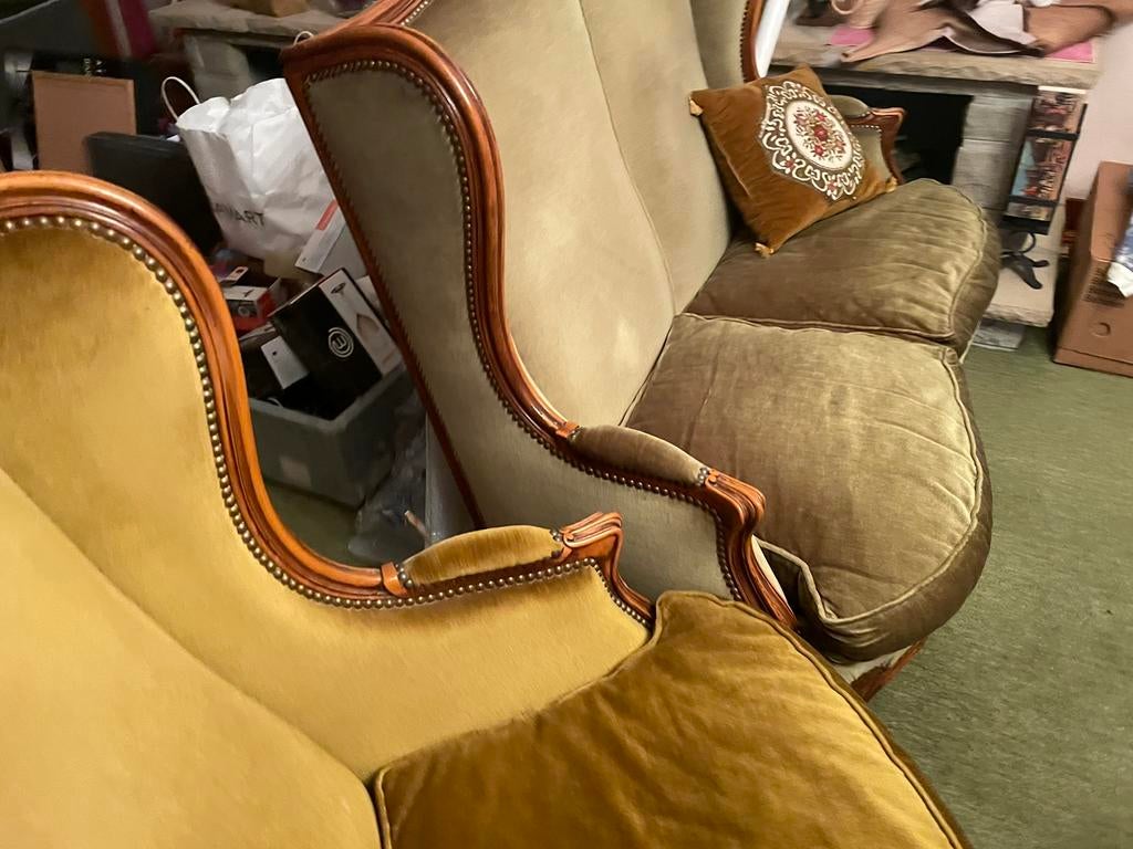 Bergere et fauteuil Louis XV, Enlèvement, Comme neuf