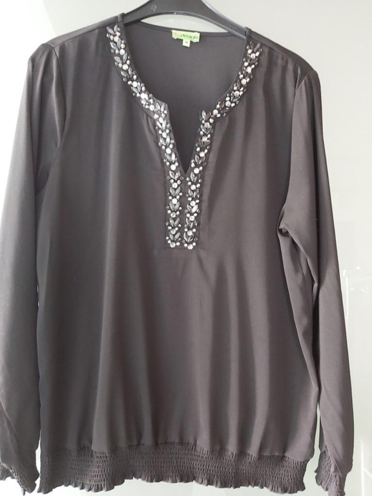K-Design Blouse Zwart Maat M, Kleding | Dames, Maat 38/40 (M), K-design, Verzenden, Zwart