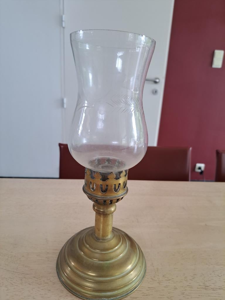 Koperen olielamp, Antiek en Kunst, Antiek | Verlichting, Ophalen of Verzenden