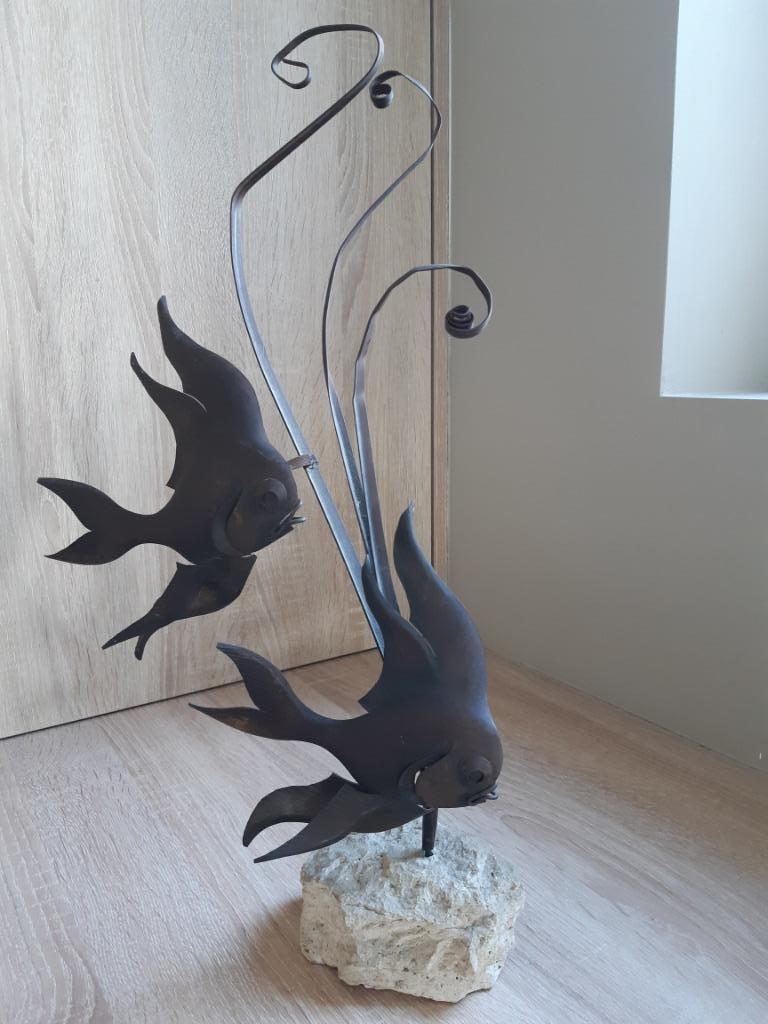 Sculptuur van vissen, Antiek en Kunst, Kunst | Beelden en Houtsnijwerken, Ophalen of Verzenden