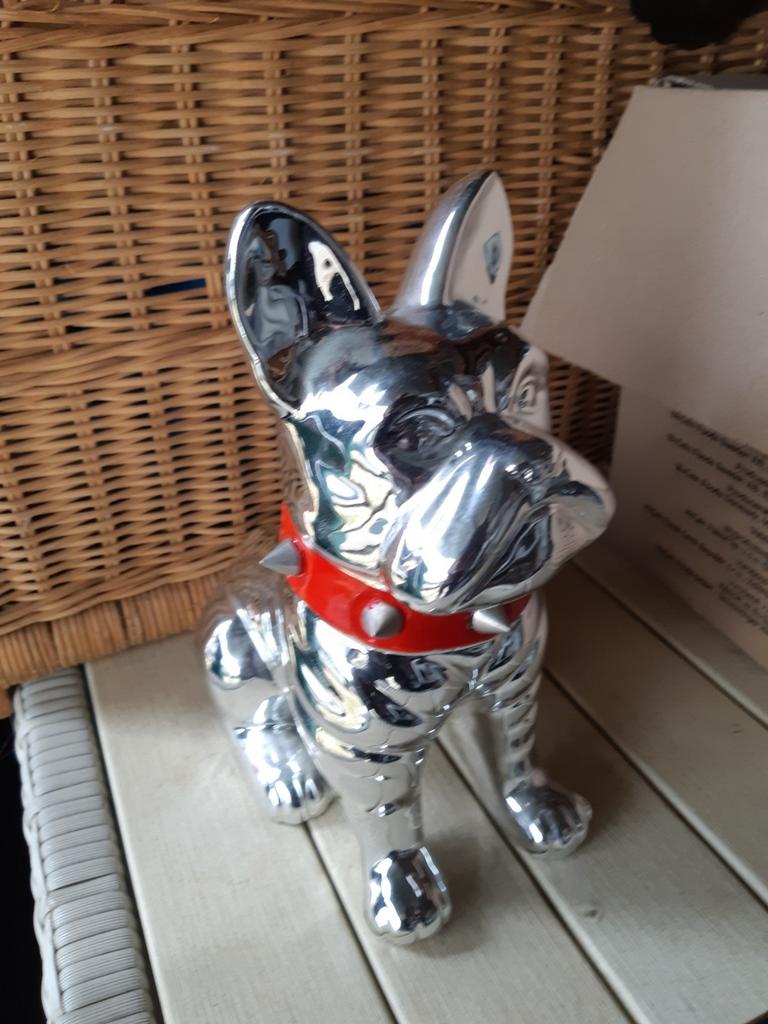 Zilver kleur  dog spaarpot, Tuin en Terras, Tuinbeelden, Ophalen, Zo goed als nieuw