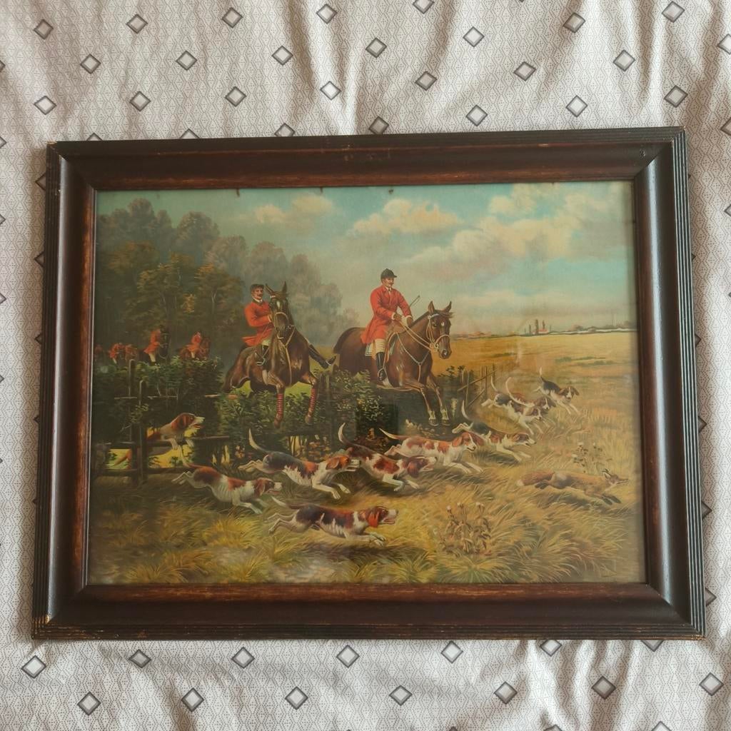 Jachttafereel - print met kader (#5), Ophalen of Verzenden