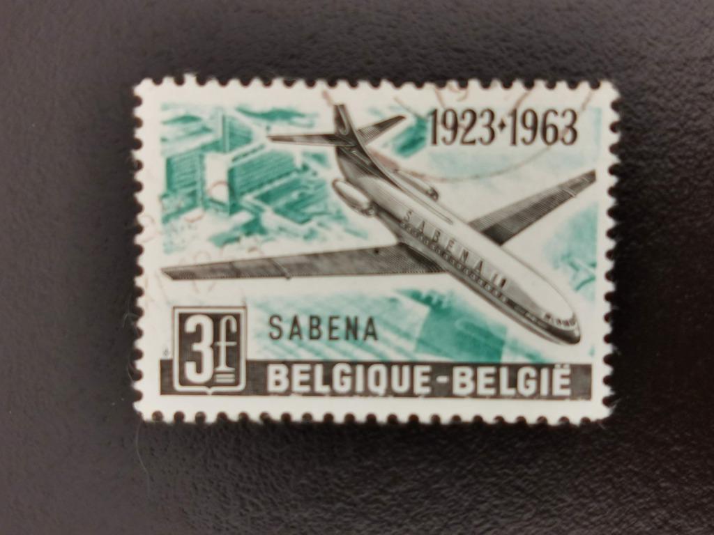 Belgie 1963 - vliegtuig - Sabena, Enlèvement ou Envoi, Affranchi, Avions