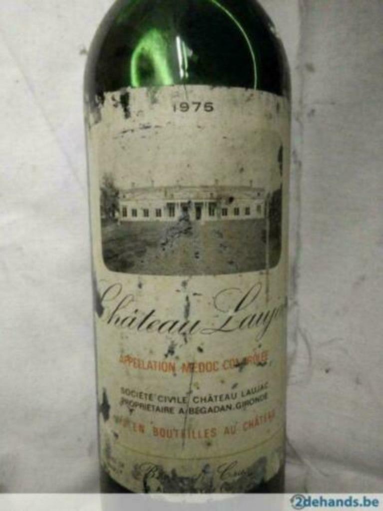 Bouteille de vin Chateau Laujac Medoc 1975, Collections, Neuf, Enlèvement ou Envoi, Pleine, Vin rouge