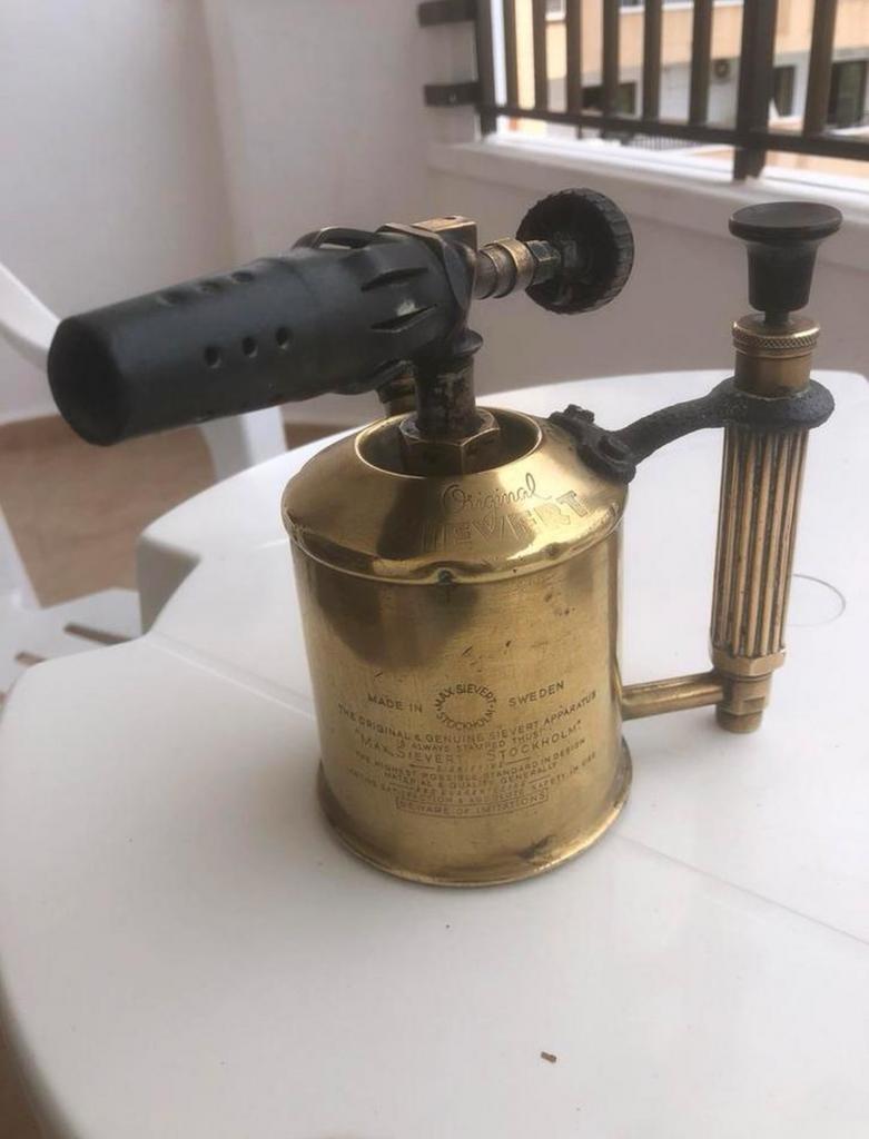 Koperen Benzoline Brander - periode 1950, Antiek en Kunst, Ophalen of Verzenden, Koper