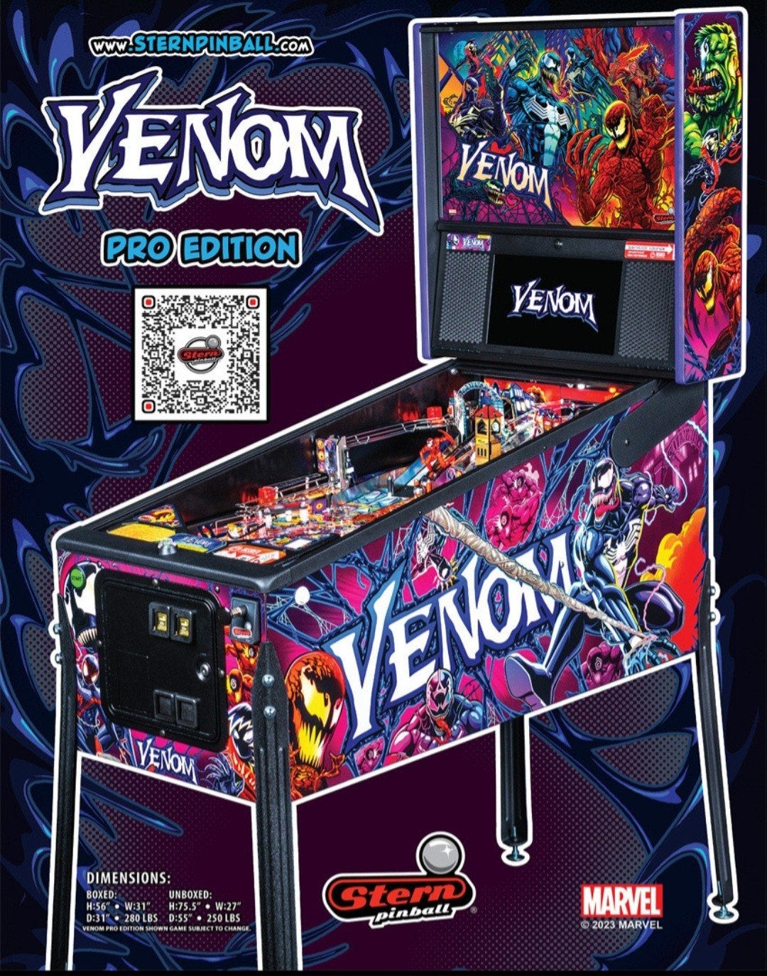 flipper Stern 🕸VENOM 🕸, Collections, Machines | Flipper (jeu), Comme neuf, Enlèvement, Électronique, Flipper (jeu)