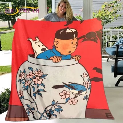 Couverture chaude Tintin Le Lotus Bleu 130 X 150, Enlèvement ou Envoi, Neuf, Autres types