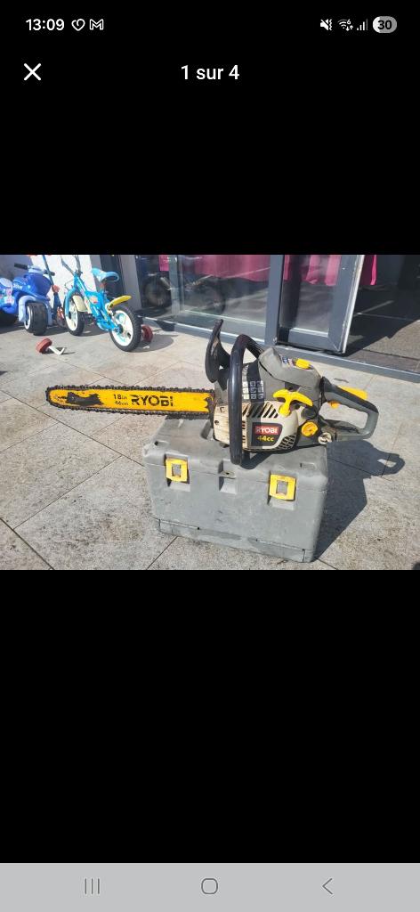 Tronçonneuses  ryobi 44cc, Bricolage & Construction, Moins de 600 watts, Tronçonneuse, 30 à 70 mm, Comme neuf