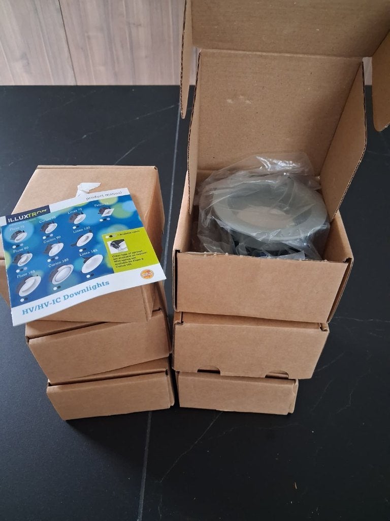 6X Illuxtron Fluxe 75 inbouw spot, Huis en Inrichting, Lampen | Spots, Ophalen, Led, Metaal of Aluminium, Nieuw