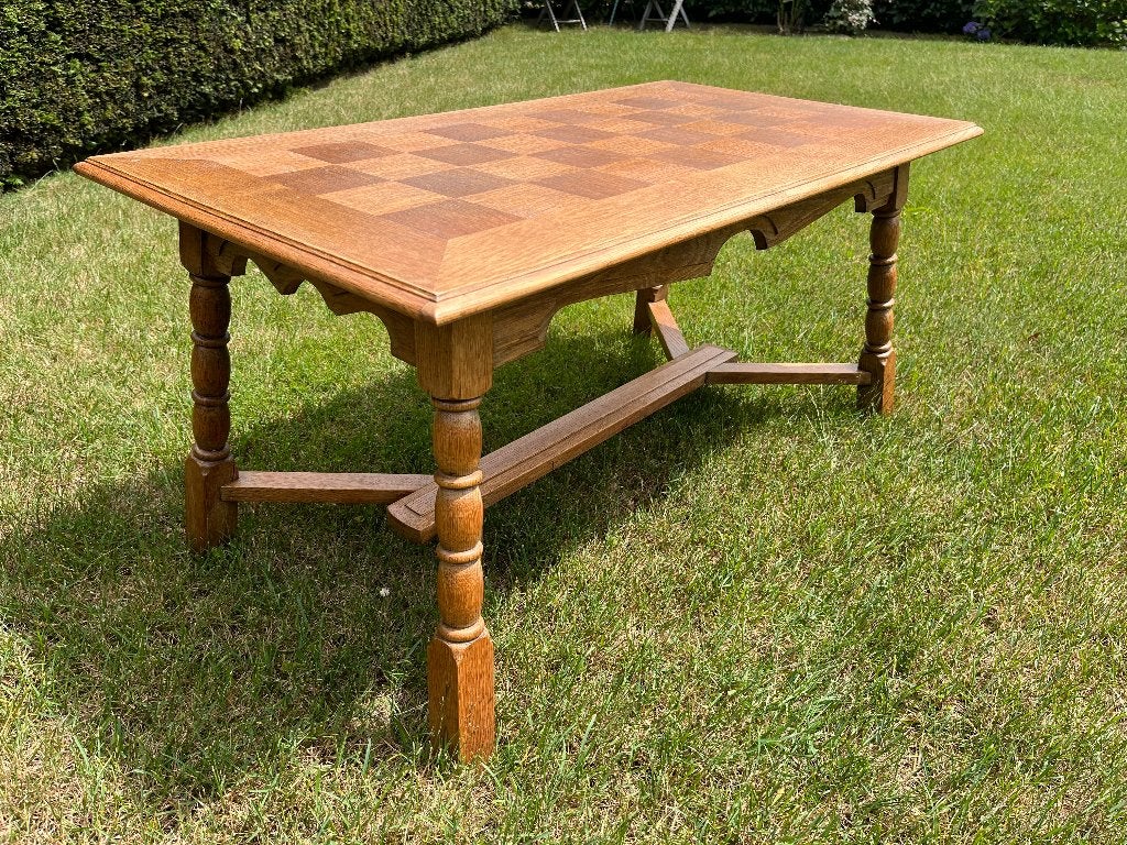 retro - vintage houten salontafel, Moins de 50 cm, 50 à 100 cm, Enlèvement, Utilisé