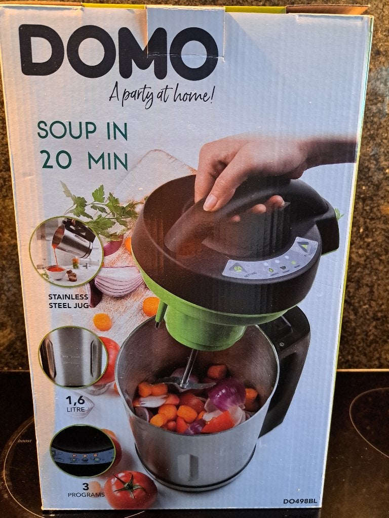 nieuw in doos soepmaker Domo 1,6 liter DO498BL, Elektronische apparatuur, Blenders, Ophalen, Zo goed als nieuw, Soepmaker