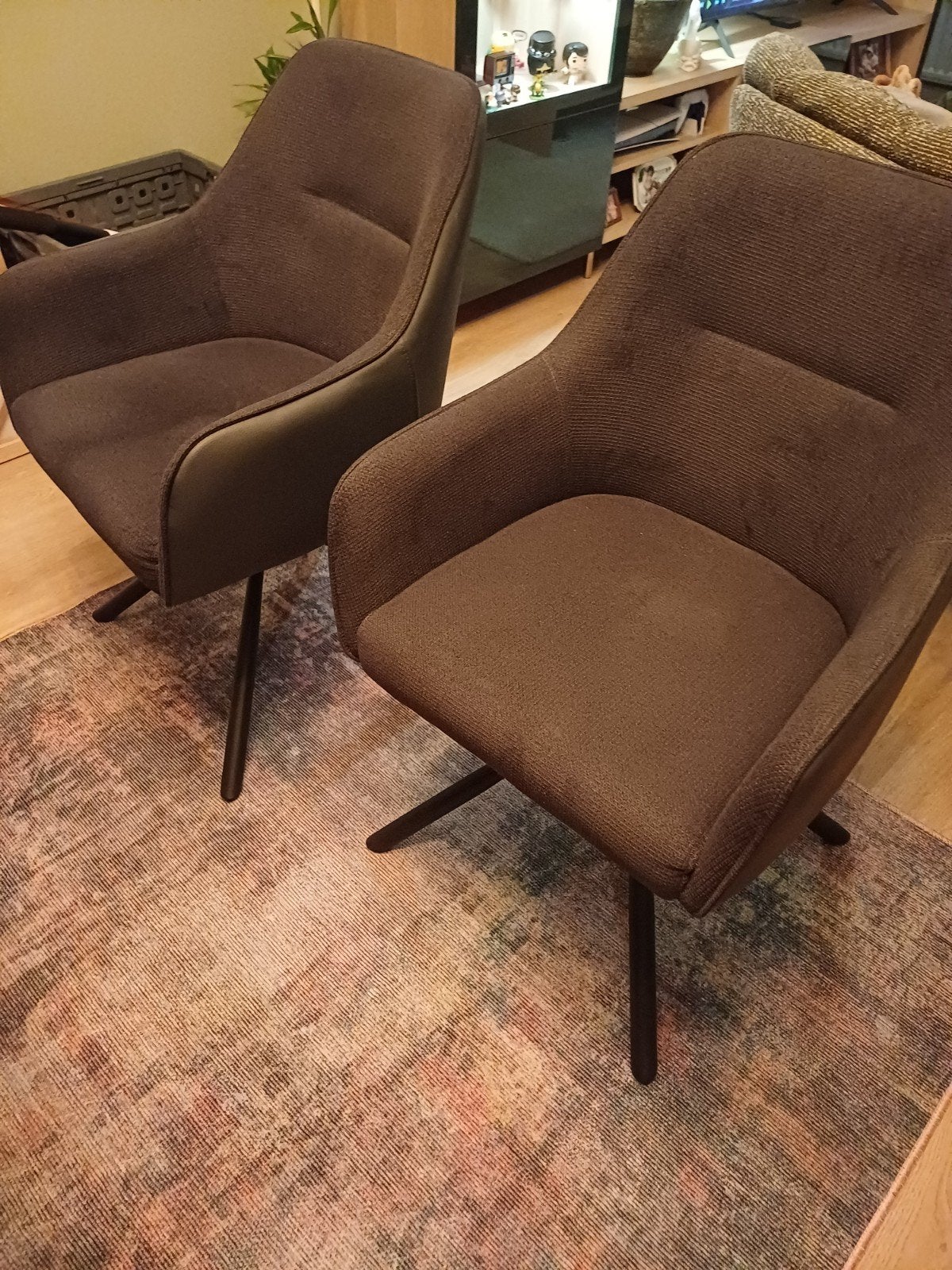 4 comfortabele draaibare eetkamerstoele, Maison & Meubles, Chaises, Gris, Comme neuf, Enlèvement, Quatre